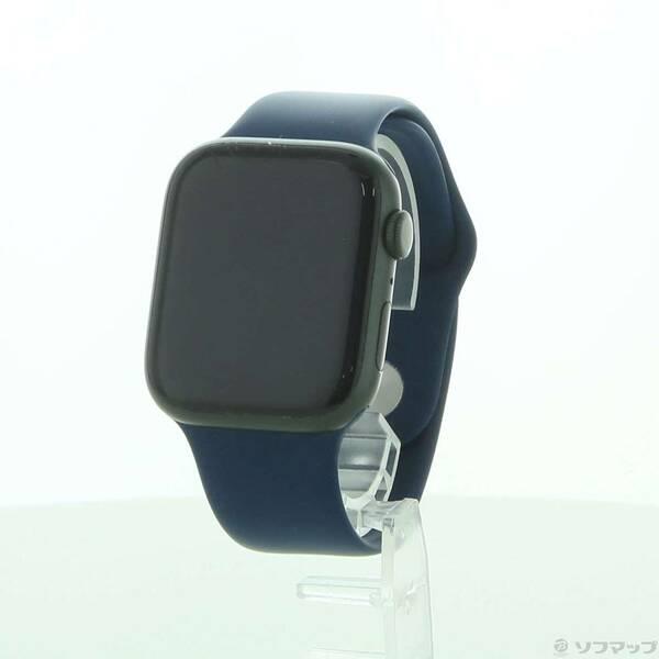 〔中古〕Apple(アップル) Apple Watch Series 7 GPS 45mm グリーンアルミニウムケース アビスブルースポーツバンド〔258-ud〕 | 