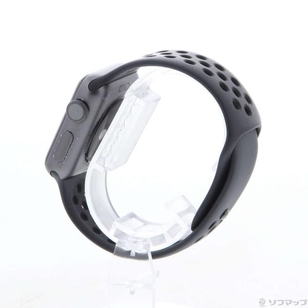 〔中古〕Apple(アップル) Apple Watch Series 3 Nike+ GPS 38mm スペースグレイアルミニウムケース アンスラサイト／ブラックNikeスポーツバンド〔352-ud〕｜u-sofmap｜02