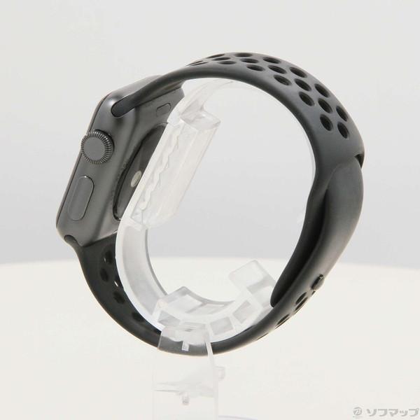 〔中古〕Apple(アップル) Apple Watch Series 3 Nike+ GPS 38mm スペースグレイアルミニウムケース アンスラサイト／ブラックNikeスポーツバンド〔305-ud〕｜u-sofmap｜02