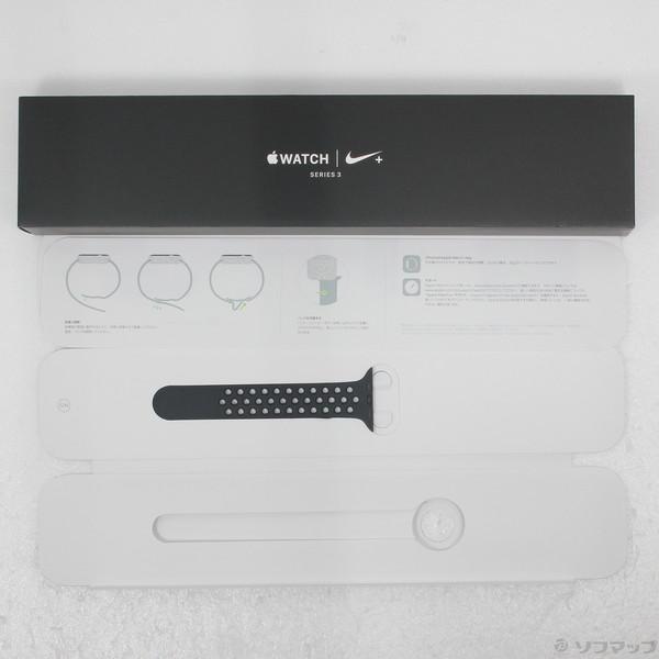 〔中古〕Apple(アップル) Apple Watch Series 3 Nike+ GPS 42mm スペースグレイアルミニウムケース アンスラサイト／ブラックNikeスポーツバンド〔276-ud〕｜u-sofmap｜05