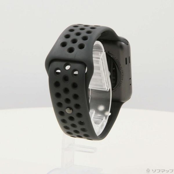 〔中古〕Apple(アップル) Apple Watch Series 3 Nike+ GPS 42mm スペースグレイアルミニウムケース アンスラサイト／ブラックNikeスポーツバンド〔262-ud〕｜u-sofmap｜03