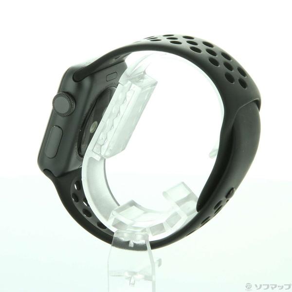 〔中古〕Apple(アップル) Apple Watch Series 3 Nike+ GPS 38mm スペースグレイアルミニウムケース アンスラサイト／ブラックNikeスポーツバンド〔297-ud〕｜u-sofmap｜02