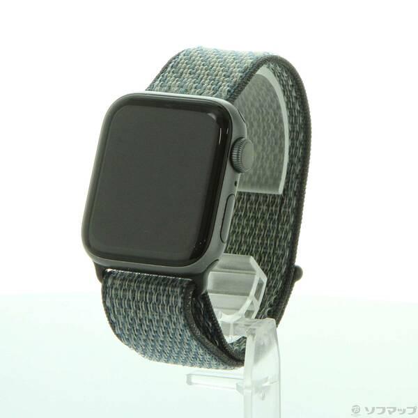〔中古〕Apple Watch Series 5 Nike GPS 40mm スペースグレイアルミニウムケース ワールドインディゴ／ライムブラストNikeスポーツループ〔348-ud〕 | 