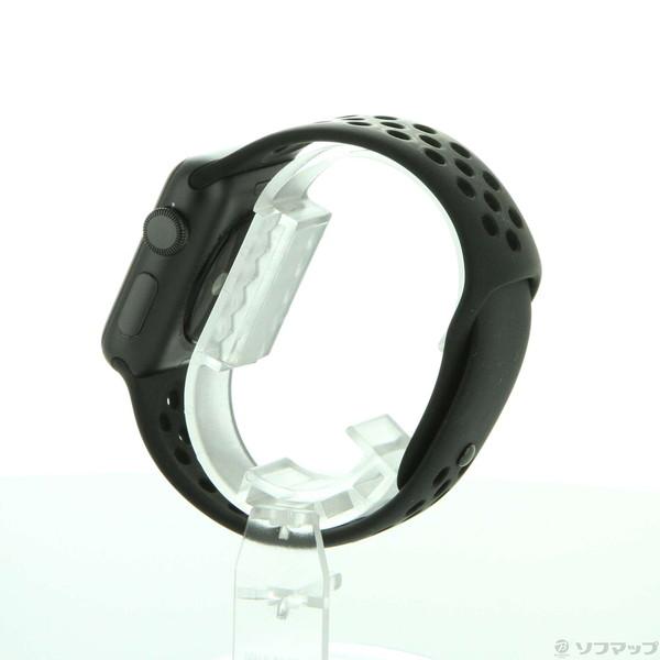 〔中古〕Apple(アップル) Apple Watch Series 3 Nike+ GPS 38mm スペースグレイアルミニウムケース アンスラサイト／ブラックNikeスポーツバンド〔349-ud〕｜u-sofmap｜02
