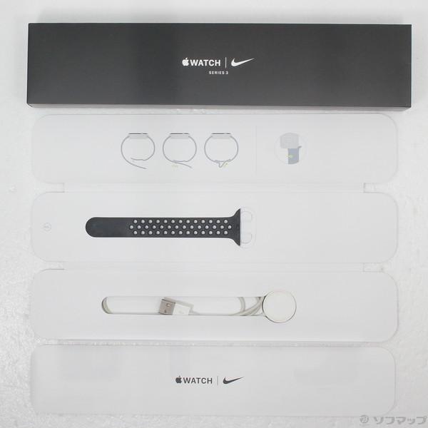 〔中古〕Apple(アップル) Apple Watch Series 3 Nike+ GPS 38mm スペースグレイアルミニウムケース アンスラサイト／ブラックNikeスポーツバンド〔349-ud〕｜u-sofmap｜05