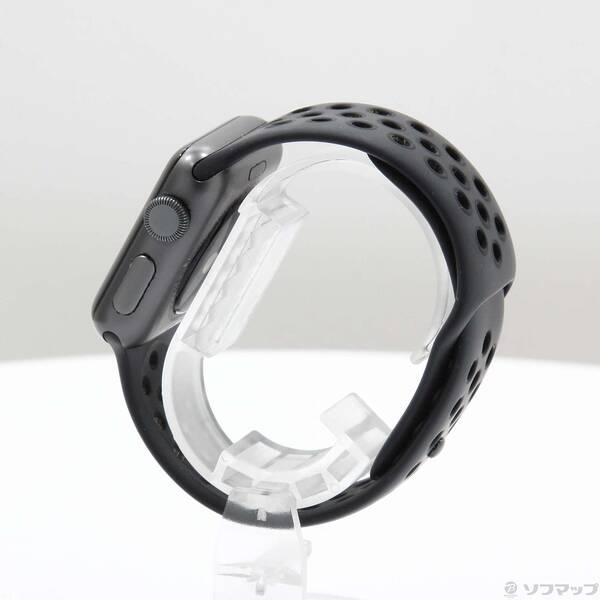 〔中古〕Apple(アップル) Apple Watch Series 3 Nike+ GPS 38mm スペースグレイアルミニウムケース アンスラサイト／ブラックNikeスポーツバンド〔262-ud〕｜u-sofmap｜02