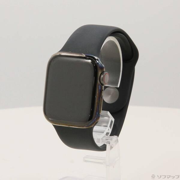 〔中古〕Apple(アップル) Apple Watch Series 8 GPS + Cellular 41mm グラファイトステンレススチールケース ミッドナイトスポーツバンド〔349-ud〕 | 