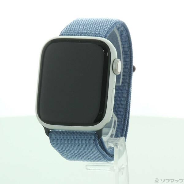 〔中古〕Apple(アップル) Apple Watch Series 9 GPS + Cellular 45mm シルバーアルミニウムケース ウインターブルースポーツループ〔198-ud〕 | 
