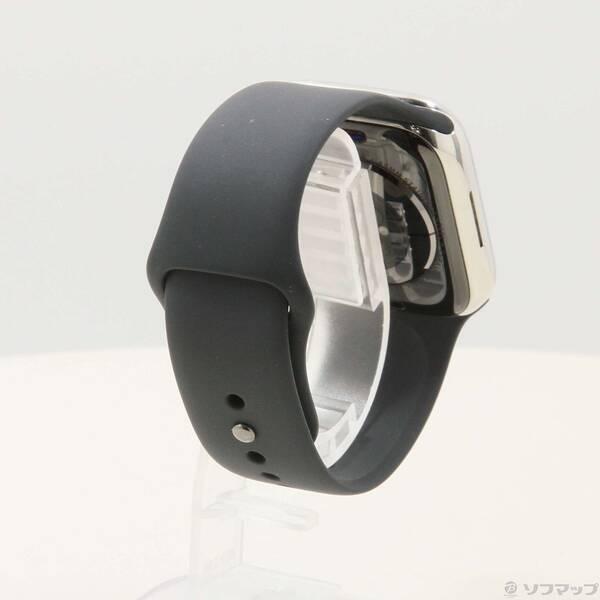 〔中古〕Apple(アップル) Apple Watch Series 8 GPS + Cellular 45mm シルバーステンレススチールケース ミッドナイトスポーツバンド〔196-ud〕 |  | 02