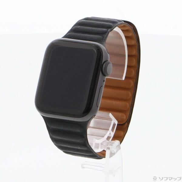 〔中古〕Apple(アップル) Apple Watch Series 6 GPS 40mm スペースグレイアルミニウムケース ミッドナイトレザーリンク〔269-ud〕 | 