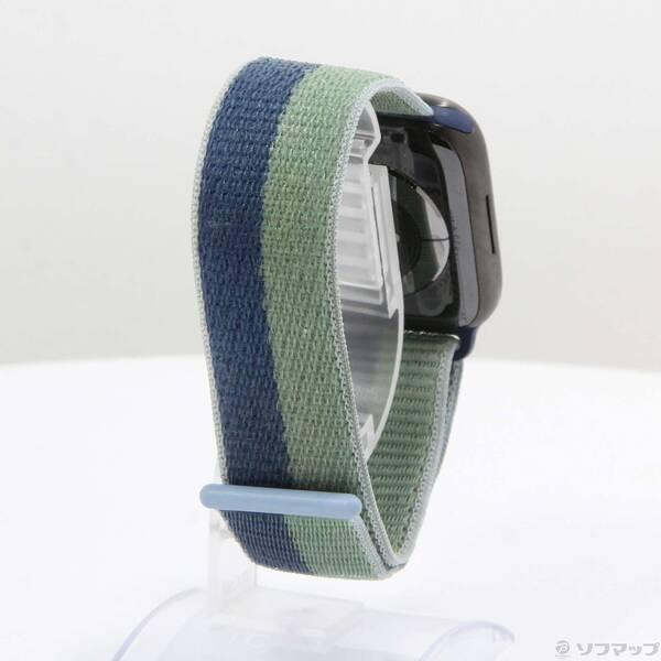 〔中古〕Apple(アップル) Apple Watch Series 7 GPS + Cellular 45mm スペースブラックチタニウムケース アビスブルー／モスグリーンスポーツループ〔349-ud〕 |  | 02