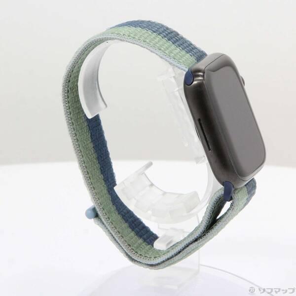 〔中古〕Apple(アップル) Apple Watch Series 7 GPS + Cellular 45mm スペースブラックチタニウムケース アビスブルー／モスグリーンスポーツループ〔349-ud〕 |  | 03