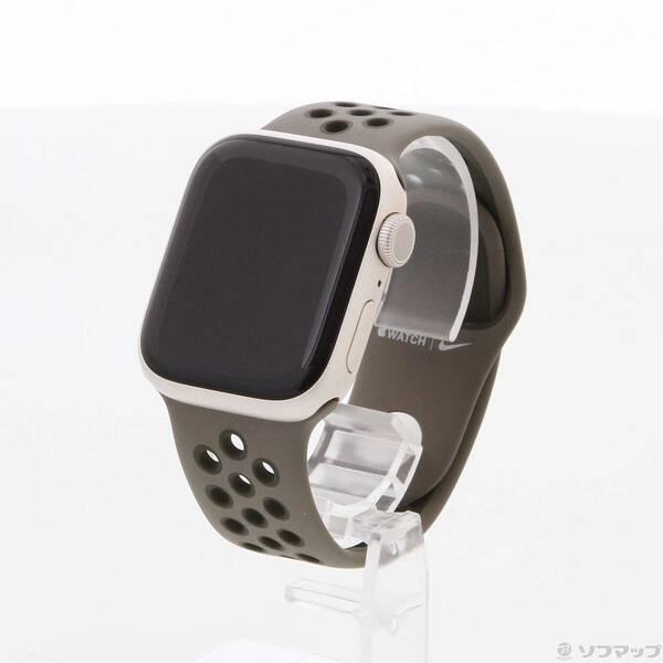 〔中古〕Apple(アップル) Apple Watch Series 7 GPS 41mm スターライトアルミニウムケース オリーブグレイ／カーゴカーキNikeスポーツバンド〔295-ud〕 | 