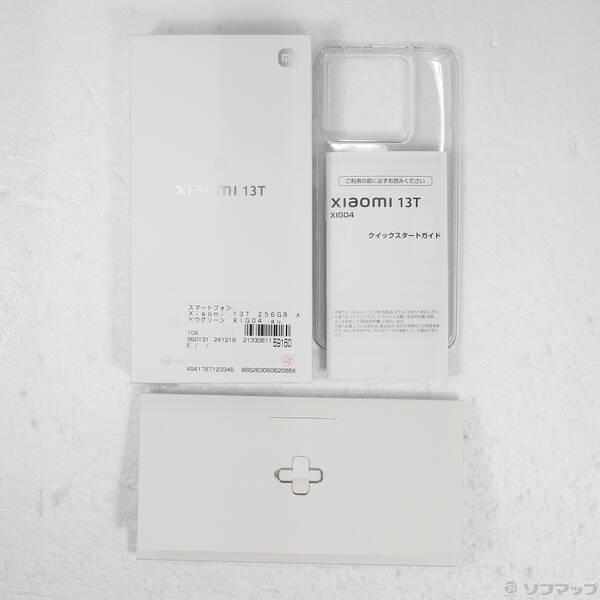 【未使用】Xiaomi 13T(XIG04SGA) メドゥグリーン ケース付き 中古】XIAOMI Xiaomi 13T 256GB メドウグリーン XIG04 au SIM