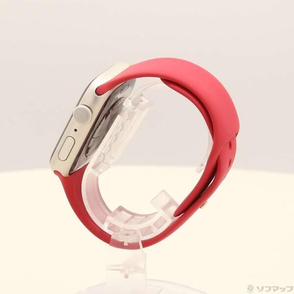 〔中古〕Apple(アップル) Apple Watch Series 7 GPS 45mm スターライトアルミニウムケース レッドスポーツバンド〔262-ud〕 |  | 01