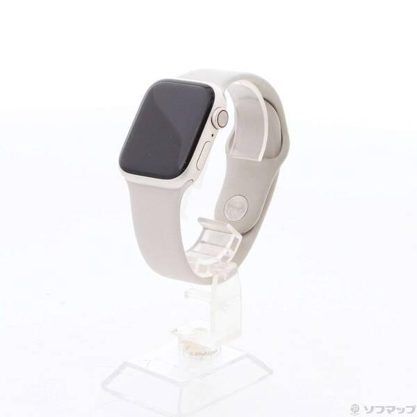 〔中古〕Apple(アップル) Apple Watch Series 7 GPS + Cellular 41mm スターライトアルミニウムケース スターライトスポーツバンド〔262-ud〕 | 