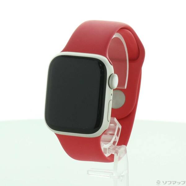 〔中古〕Apple(アップル) Apple Watch Series 7 GPS 41mm スターライトアルミニウムケース レッドスポーツバンド〔262-ud〕 | 