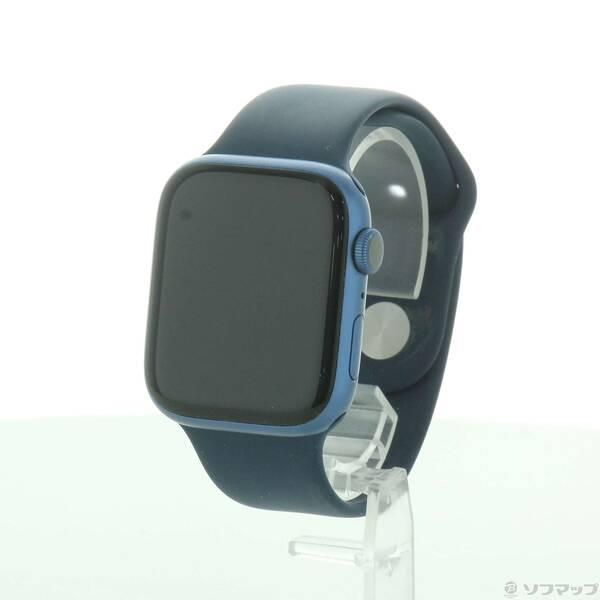 〔中古〕Apple(アップル) Apple Watch Series 7 GPS 45mm ブルーアルミニウムケース アビスブルースポーツバンド〔262-ud〕 | 