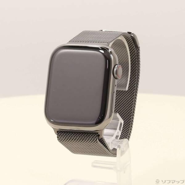 〔中古〕Apple(アップル) Apple Watch Series 8 GPS + Cellular 45mm グラファイトステンレススチールケース グラファイトミラネーゼループ〔258-ud〕 | 