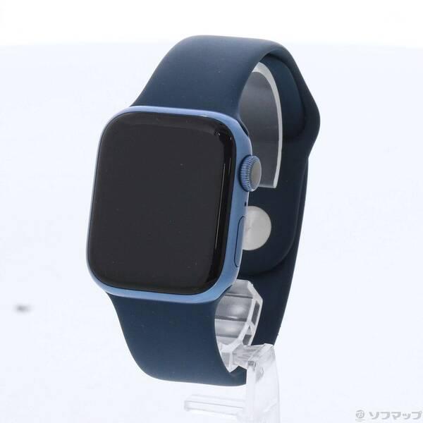 〔中古〕Apple(アップル) Apple Watch Series 7 GPS 41mm ブルーアルミニウムケース アビスブルースポーツバンド〔262-ud〕 | 
