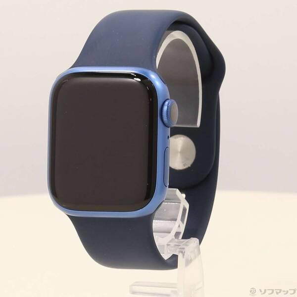 〔中古〕Apple(アップル) Apple Watch Series 7 GPS 41mm ブルーアルミニウムケース アビスブルースポーツバンド〔262-ud〕 | 