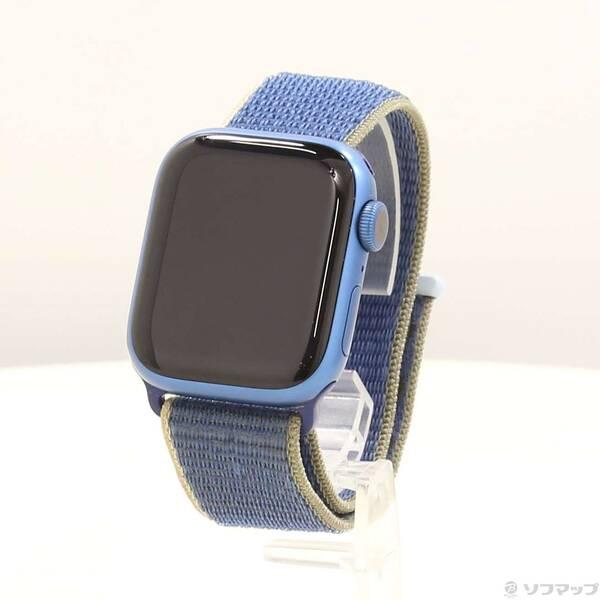 〔中古〕Apple(アップル) Apple Watch Series 7 GPS 41mm ブルーアルミニウムケース アビススポーツループ〔344-ud〕 | 