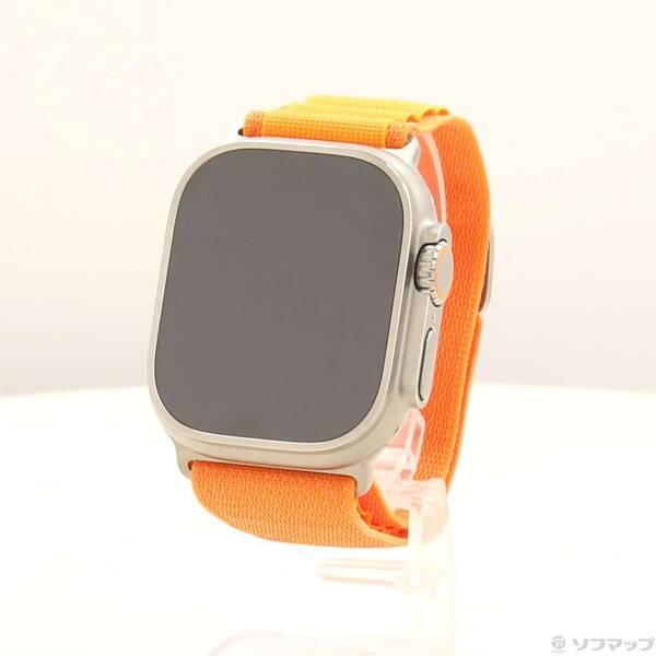 〔中古〕Apple(アップル) Apple Watch Ultra GPS + Cellular 49mm チタニウムケース オレンジアルパインループ〔344-ud〕 | 