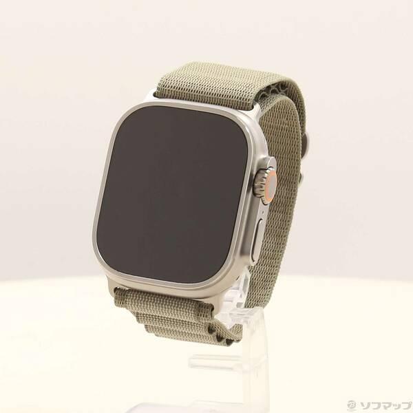 〔中古〕Apple(アップル) Apple Watch Ultra 2 GPS + Cellular 49mm チタニウムケース オリーブアルパインループ〔368-ud〕 | 