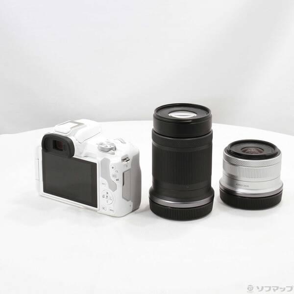 Canon - 【中古】(キヤノン) Canon キヤノン EOS R50 ダブルズームキツト ホワイト キヤノン Canon EOS R50 ダブルズームキット ホワイト | 新品