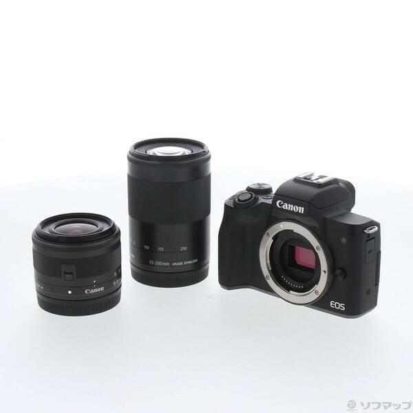 〔中古〕Canon(キヤノン) 期間特価対象品 EOS Kiss M ダブルズームキット ブラック〔348-ud〕 | 