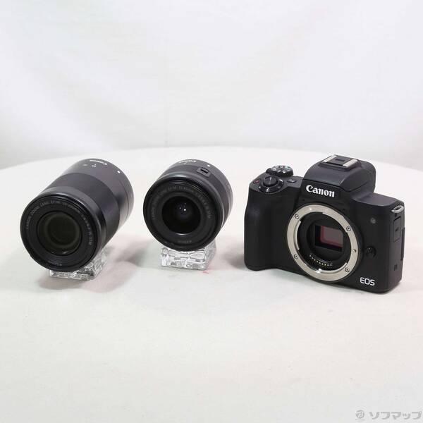 〔中古〕Canon(キヤノン) 期間特価対象品 EOS Kiss M ダブルズームキット ブラック〔348-ud〕 | 