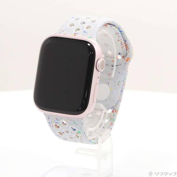 〔中古〕Apple(アップル) Apple Watch Series 9 GPS 45mm ピンクアルミニウムケース ピュアプラチナムNikeスポーツバンド〔305-ud〕 | 