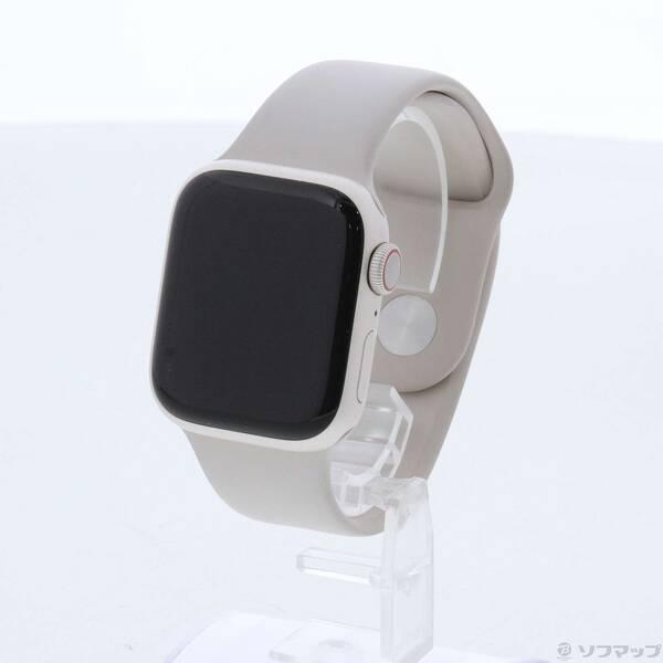 〔中古〕Apple(アップル) Apple Watch Series 8 GPS + Cellular 41mm スターライトアルミニウムケース スターライトスポーツバンド〔377-ud〕 | 