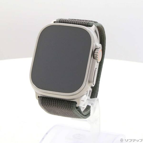 〔中古〕Apple(アップル) Apple Watch Ultra 2 GPS + Cellular 49mm チタニウムケース ブルー／ブラックトレイルループ〔276-ud〕 | 