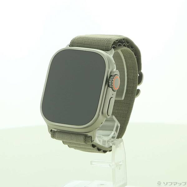 〔中古〕Apple(アップル) Apple Watch Ultra 2 GPS + Cellular 49mm チタニウムケース オリーブアルパインループ〔276-ud〕 | 