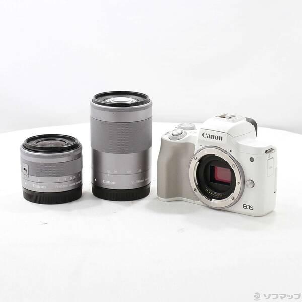 〔中古〕Canon(キヤノン) EOS Kiss M2 ダブルズームキット ホワイト〔262-ud〕 | 