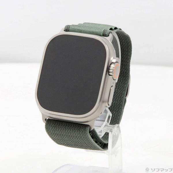〔中古〕Apple(アップル) Apple Watch Ultra GPS + Cellular 49mm チタニウムケース グリーンアルパインループ〔377-ud〕 | 