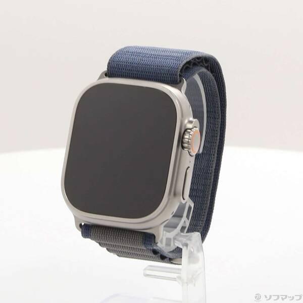 〔中古〕Apple(アップル) Apple Watch Ultra 2 GPS + Cellular 49mm チタニウムケース ブルーアルパインループ〔377-ud〕 | 