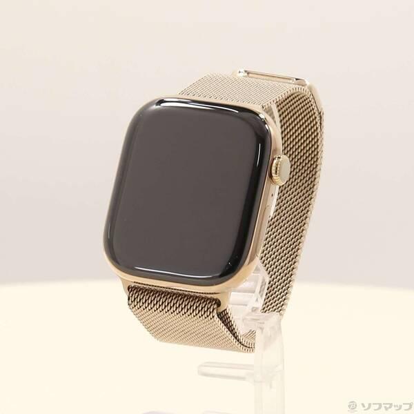〔中古〕Apple(アップル) 〔展示品〕 Apple Watch Series 10 GPS + Cellular 46mm ゴールドチタニウムケース ゴールドミラネーゼループ〔377-ud〕 | 
