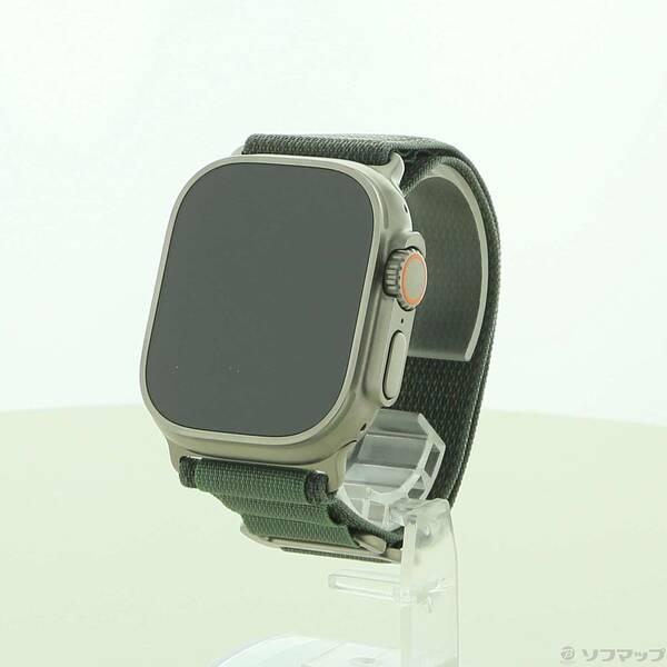 〔中古〕Apple(アップル) Apple Watch Ultra GPS + Cellular 49mm チタニウムケース グリーンアルパインループ〔305-ud〕 | 