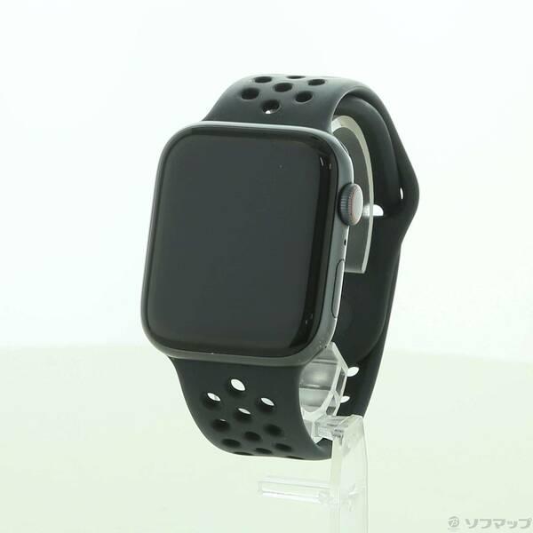 〔中古〕Apple Watch Series 6 Nike GPS + Cellular 44mm スペースグレイアルミニウムケース アンスラサイト／ブラックNikeスポーツバンド〔377-ud〕 | 