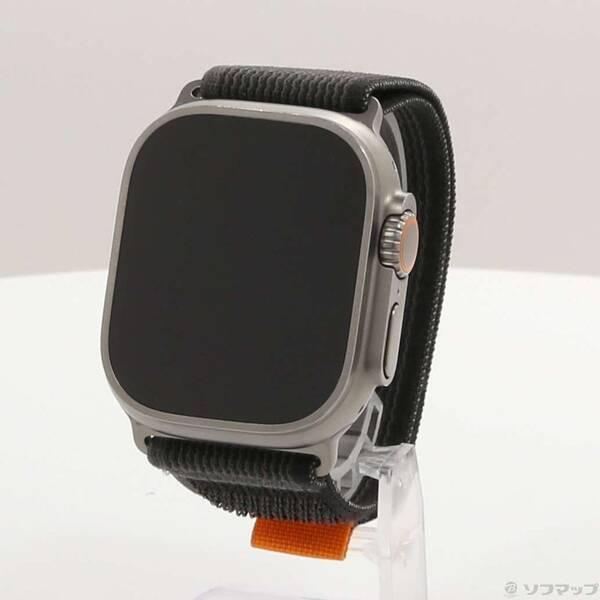 〔中古〕Apple(アップル) Apple Watch Ultra GPS + Cellular 49mm チタニウムケース ブラック／グレイトレイルループ〔344-ud〕 | 