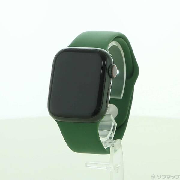 〔中古〕Apple(アップル) Apple Watch Series 7 GPS + Cellular 41mm グリーンアルミニウムケース クローバースポーツバンド〔344-ud〕 | 