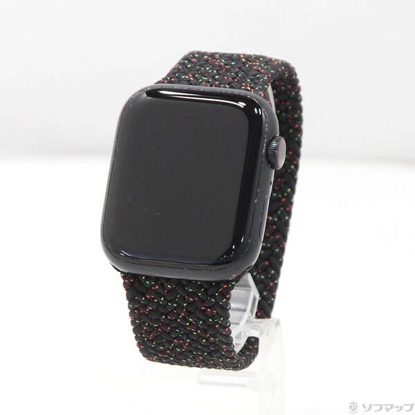 〔中古〕Apple(アップル) Apple Watch Series 8 GPS 45mm ミッドナイトアルミニウムケース ブラックユニティブレイデッドソロループ〔377-ud〕 | 