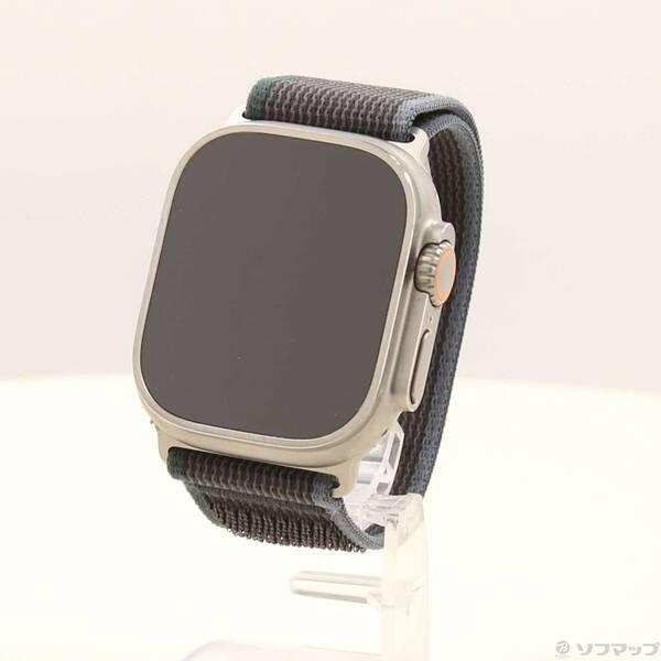 〔中古〕Apple(アップル) Apple Watch Ultra 2 GPS + Cellular 49mm チタニウムケース ブルー／ブラックトレイルループ〔352-ud〕 | 