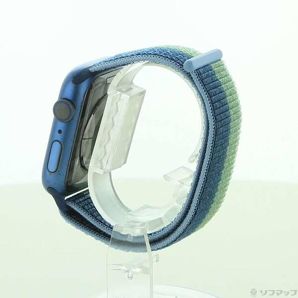 〔中古〕Apple(アップル) Apple Watch Series 7 GPS 45mm ブルーアルミニウムケース アビスブルー／モスグリーンスポーツループ〔344-ud〕 |  | 01