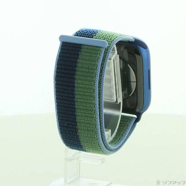 〔中古〕Apple(アップル) Apple Watch Series 7 GPS 45mm ブルーアルミニウムケース アビスブルー／モスグリーンスポーツループ〔344-ud〕 |  | 02