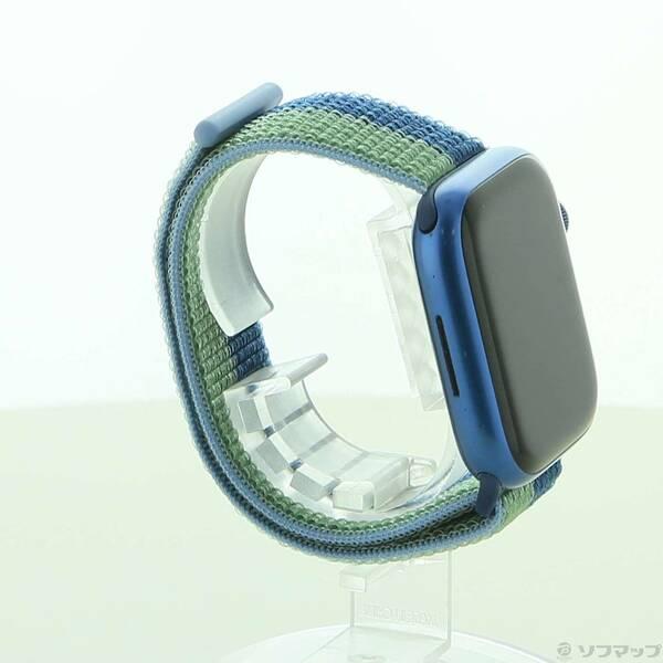 〔中古〕Apple(アップル) Apple Watch Series 7 GPS 45mm ブルーアルミニウムケース アビスブルー／モスグリーンスポーツループ〔344-ud〕 |  | 03