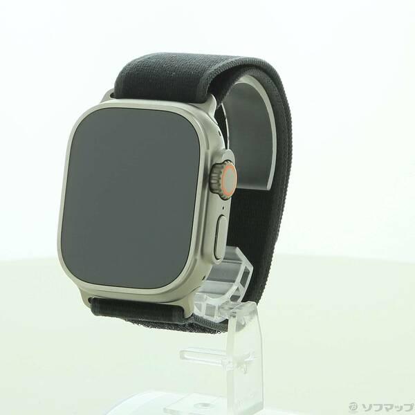 〔中古〕Apple(アップル) Apple Watch Ultra 2 GPS + Cellular 49mm ナチュラルチタニウムケース ブラックトレイルループ〔348-ud〕 | 