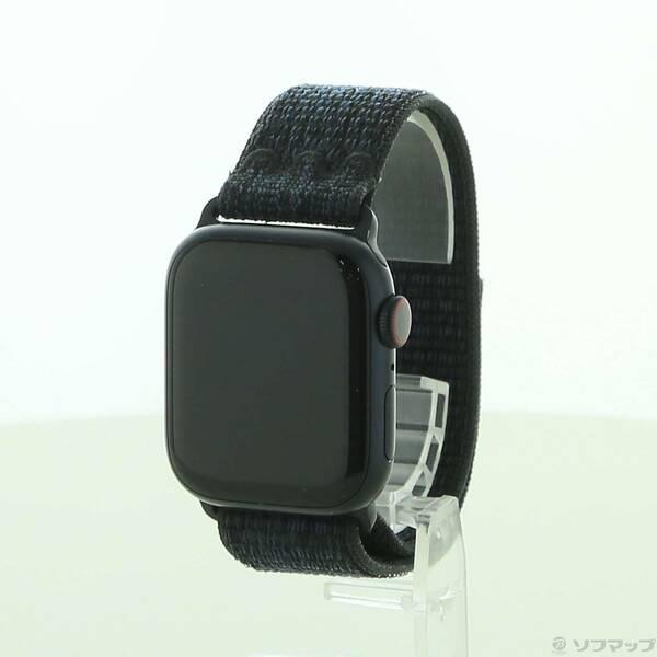 〔中古〕Apple(アップル) Apple Watch Series 9 GPS + Cellular 41mm ミッドナイトアルミニウムケース ブラックブルーNikeスポーツループ〔348-ud〕 | 